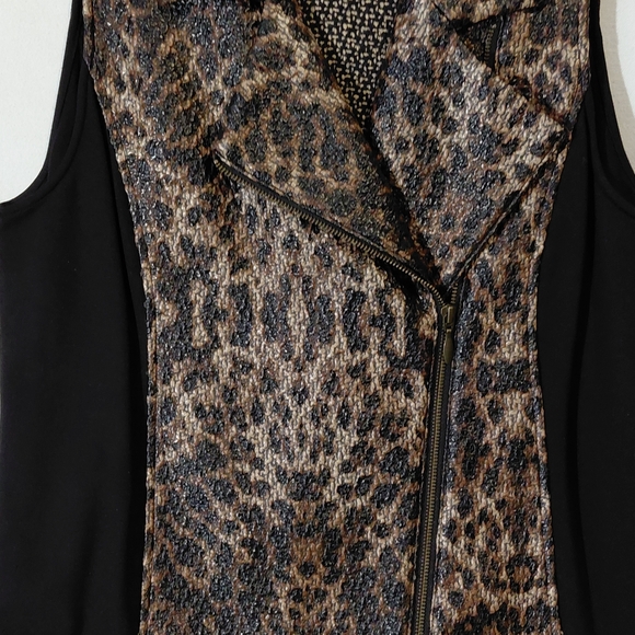 Chico's Leopard Print Zip Vest Top - Picture 4 of 15